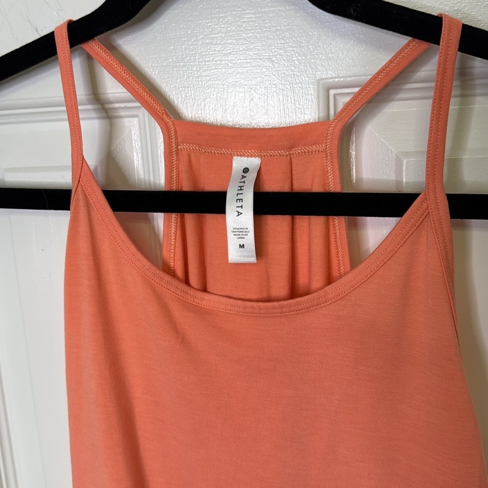 NWOT Athleta Orange Sleeveless Scoop Neck Tank Top - Picture 3 of 7